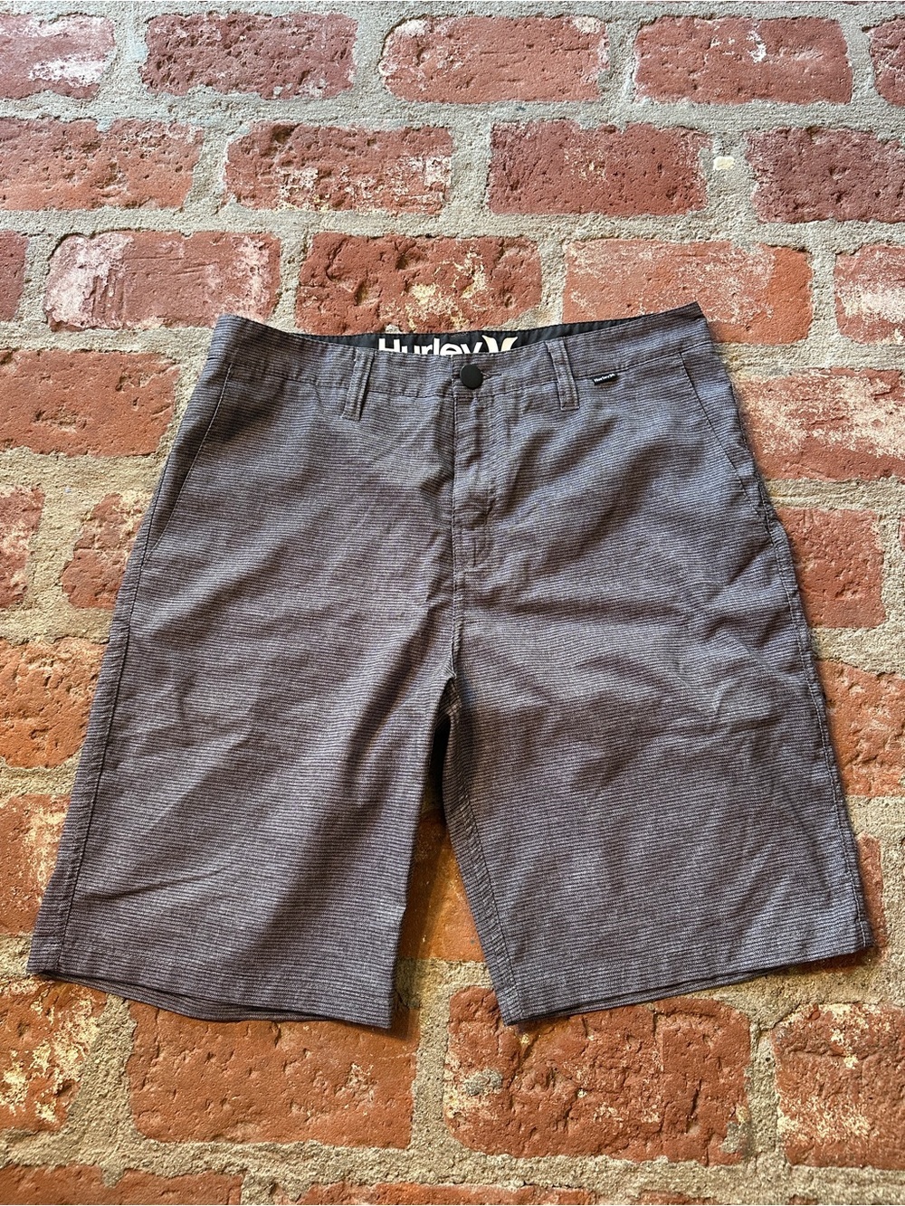 Hurley Men's Gray Houndstooth Casual Summer Golf Shorts size 30